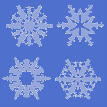 Set of snowflakes for Christmas and NY decorationsのイラスト素材