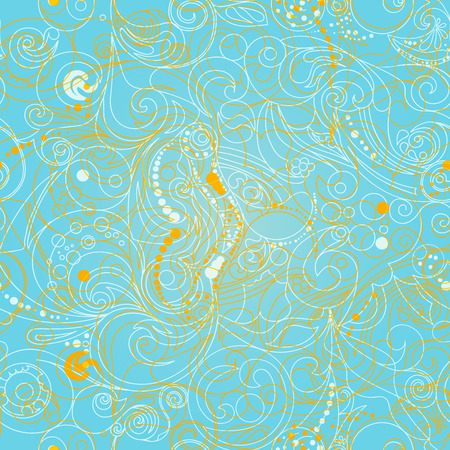 Vector seamless floral pattern on a blue backgroundのイラスト素材