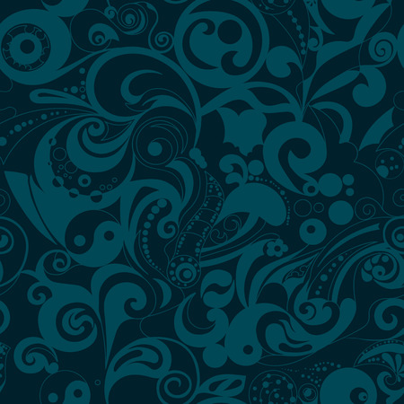Vector seamless floral pattern on a blue backgroundのイラスト素材