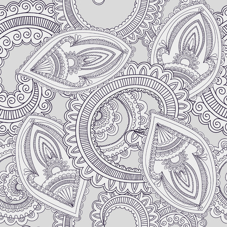 Vector Seamless Paisley Pattern in whiteのイラスト素材