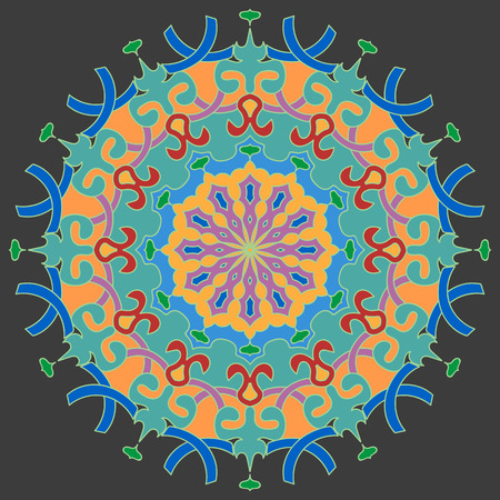 Flower Mandala. Oriental pattern, vector illustration. Vintage decorative element. Islam, Arabic, Indian, turkish, pakistan, chinese, ottoman motifsのイラスト素材