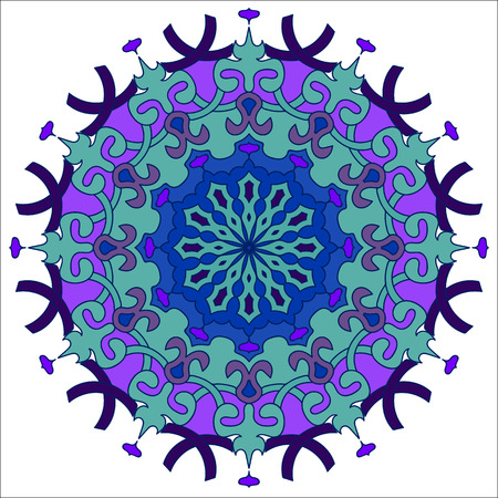 Flower Mandala. Oriental pattern, vector illustration. Vintage decorative element. Islam, Arabic, Indian, turkish, pakistan, chinese, ottoman motifsのイラスト素材