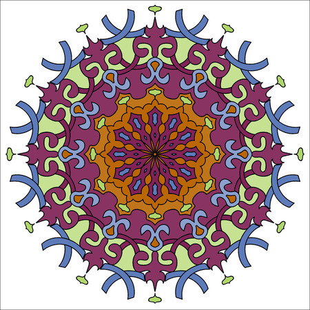 Flower Mandala. Oriental pattern, vector illustration. Vintage decorative element. Islam, Arabic, Indian, turkish, pakistan, chinese, ottoman motifsのイラスト素材