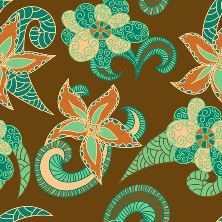 Seamless flower coloful retro background pattern in vectorのイラスト素材