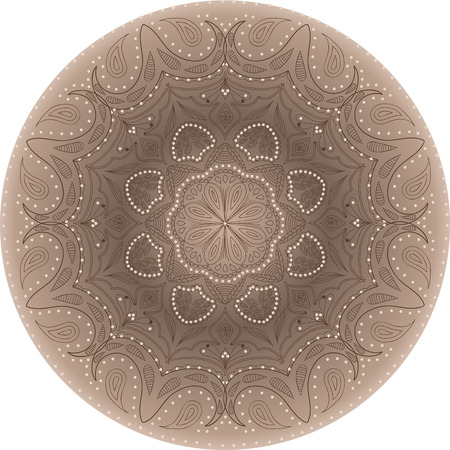 Mandala persian, turkish, arabic, circular pattern design. Ornamental round doodle flower isolated on white background.のイラスト素材