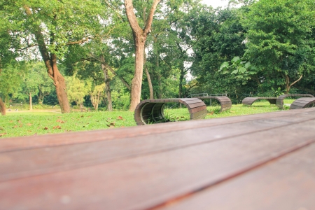 wooden bench