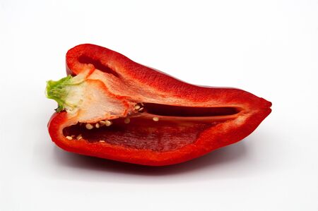 Sliced ââpepper. Paprika isolated on a white background. Red pepper.の写真素材