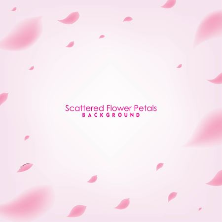 Pink Flower Petals Background. Scattered Petals Vector Design for Card, Banner, Poster and Event Background.のイラスト素材
