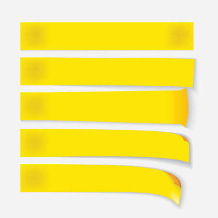 yellow sticky notes sets vector illustrationのイラスト素材