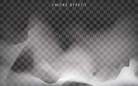 White Fog, Steam, Mist or Smoke on Dark Background. Vector illustrationのイラスト素材