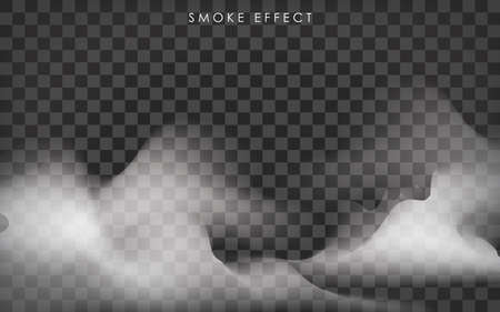 White Fog, Steam, Mist or Smoke on Dark Background. Vector illustrationのイラスト素材