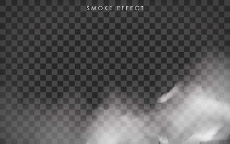 White Fog, Steam, Mist or Smoke on Dark Background. Vector illustrationのイラスト素材