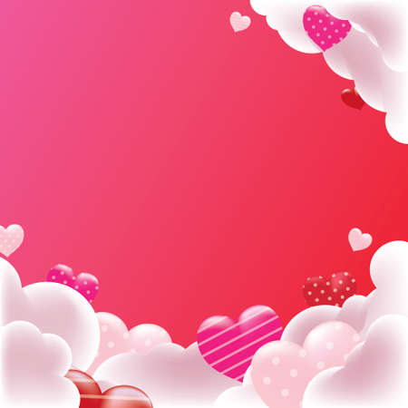 Valentine`s Day, Romance, and Love Theme Card Background Vector Illustration.のイラスト素材