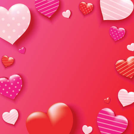 Valentine`s Day, Romance, and Love Theme Card Background Vector Illustration.のイラスト素材