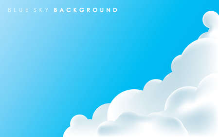 White Cloud and Blue Sky Background Vector Illustrationのイラスト素材