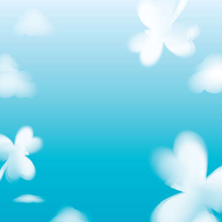 Clovers Clouds on Blue Sky background Vector Designのイラスト素材