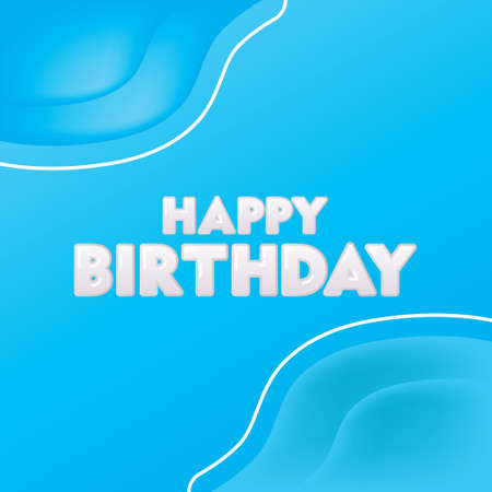 Happy Birthday Greeting on Blue Background Vector Designのイラスト素材