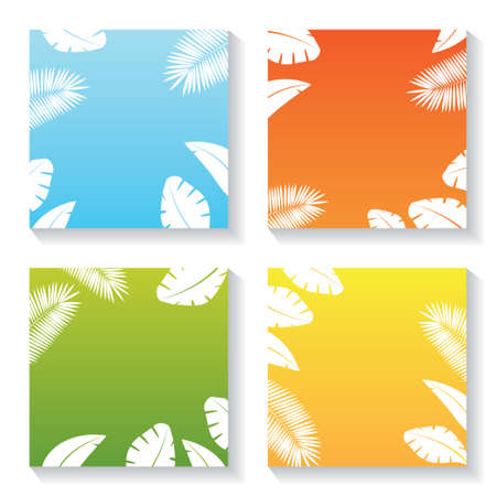 Summer Background Set Illustration with Various Color Background. Summer Vector Designのイラスト素材