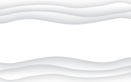 White Monotone Background with Waves Vector Illustrationのイラスト素材