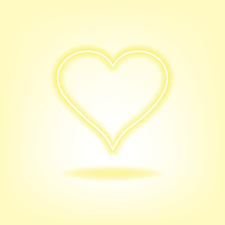 Shiny Yellow Heart Frame on Yellow Backgroundのイラスト素材