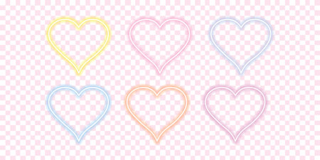 Shiny Heart Frame Set on Transparent Backgroundのイラスト素材