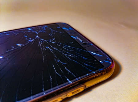 broken equipment broken phone screenの写真素材