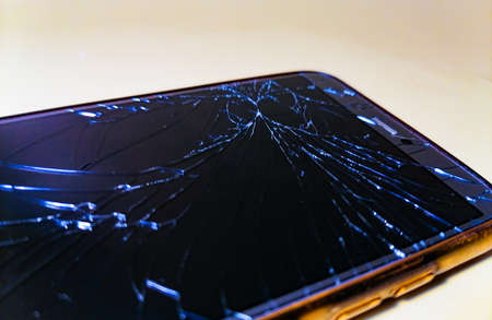 broken equipment broken phone screenの写真素材