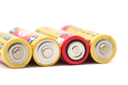 red and yellow batteriesの写真素材