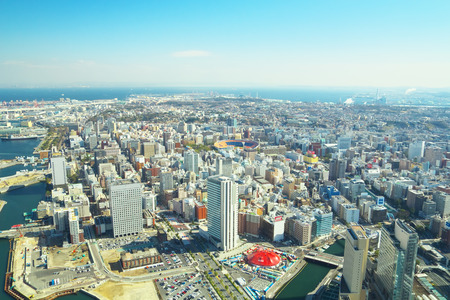 YOKOHAMA, JAPAN - MAR 11  View of Yokohama city in Japan on Mar 11, 2013  With 3 6 million inhabitants Yokohama is a major commercial hub of the Greater Tokyo Area のeditorial素材
