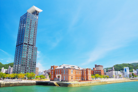 KITAKYUSHU, JAPAN - AUG 18  View of Mojiko Retro Town on Aug 18, 2013 in Kitakyushu, Japan  Mojiko Retro Town is one of the popular tourist destinations in Kitakyushu のeditorial素材