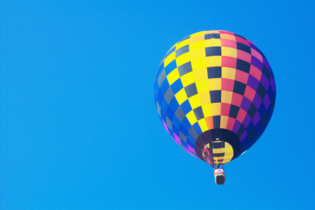 SAGA, JAPAN-NOV 05: SAGA International Balloon Fiesta , Hot air balloon flying in the blue sky.のeditorial素材