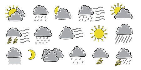 weather collection white backgroundの写真素材