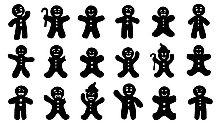 gingerbred man on the white backgroundのイラスト素材