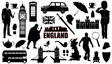 england silhouettes on the white backgroundのイラスト素材