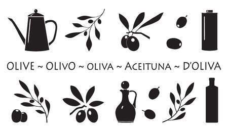 olive set on the white backgroundのイラスト素材