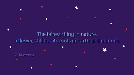 D. H. lawrence best quote text background with blue background illustrationの写真素材