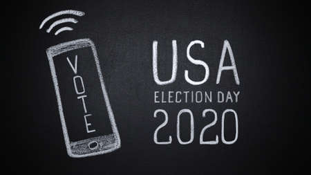 Hand drawn smartphone reminding of US elections in 2020