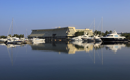 Porto Carras Meliton and yachts. Largest private dock in northern Greece.のeditorial素材