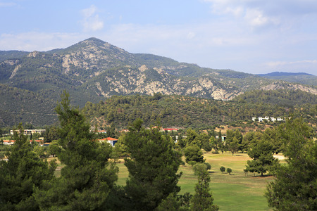 Mountains and territory of Porto Carras Grand Resort. Sithonia.の写真素材