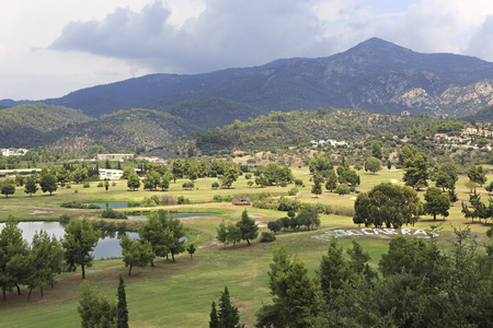 Beautiful golf course of Porto Carras Grand Resort.のeditorial素材
