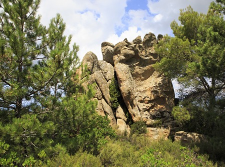 Huge Stone feet in mountains. Sithonia peninsula in northern Greece.の写真素材