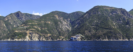 Osiou Grigoriou monastery in Holy Mount Athos.の写真素材