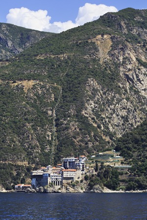 Osiou Grigoriou monastery in Holy Mount Athos.の写真素材