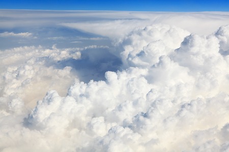 Beautiful cumulus clouds for type of aircraft.
