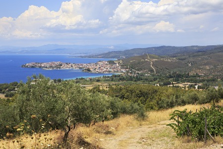 Neos Marmaras on the Aegean coast. Sithonia peninsula in northern Greece.の写真素材