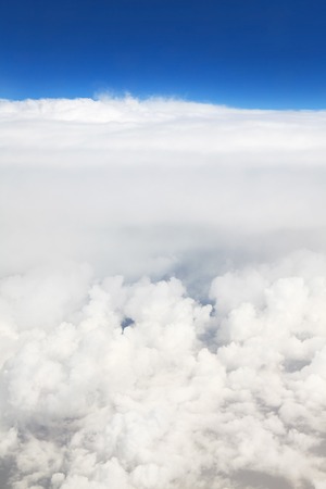 Beautiful cumulus clouds from type of aircraft.の写真素材