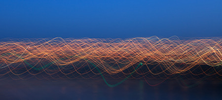 Light pattern of light on a long exposure.の写真素材