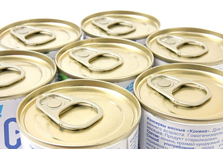 Can food meat. Child's food. Cannings jars.