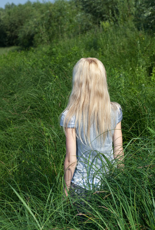 Long-haired blonde bush grass.の写真素材