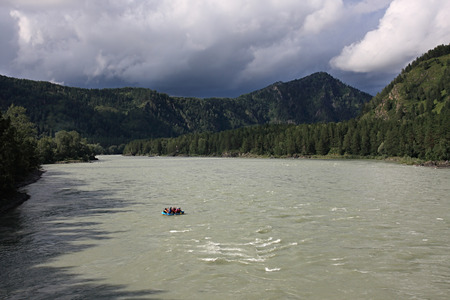 Mountain river of Katun. Altai in Russia.の写真素材